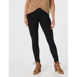 Womens Size 26 Haute Hippie Black Faux Leather Accent Skinny Jeans